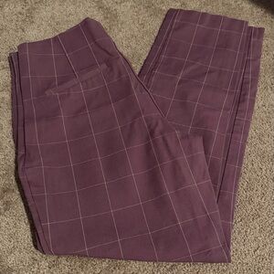 a new day Women's Purple Grid Pattern Pants